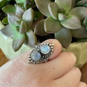 Moonstone Sterling Silver Ring S925 - Size 6